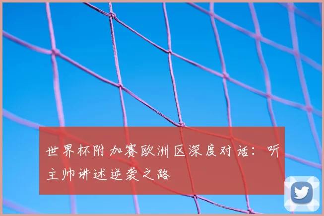 世界杯附加赛欧洲区深度对话:听主帅讲述逆袭之路