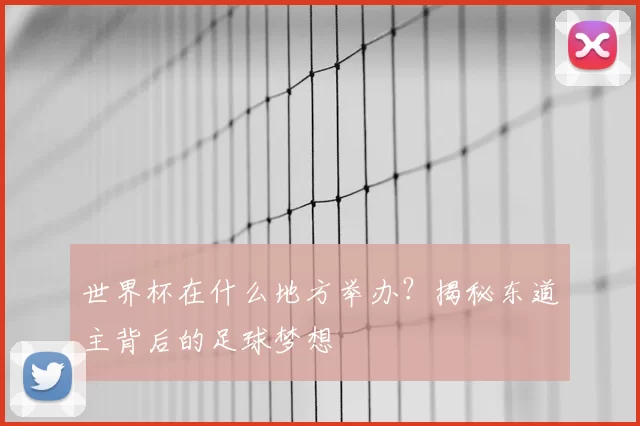 世界杯在什么地方举办?揭秘东道主背后的足球梦想